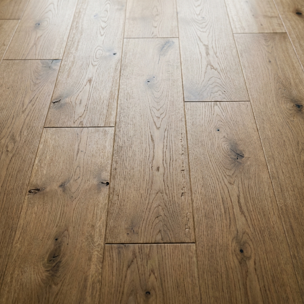 Hardwood floor refinishing close up